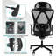 Chaise de bureau ergonomique en filet pour plus d'efficacité - lombaire, accoudoirs et maison réglables avec technologie avancée