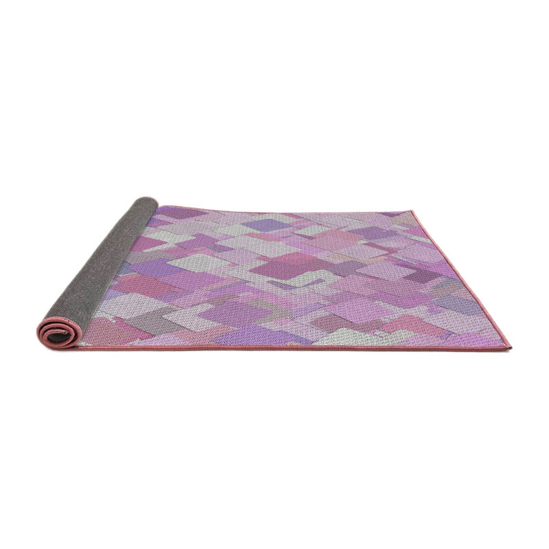 Tapis de surface mauve tissé à la machine, Carré 5 pi