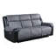 Ensemble de canapé inclinable, causeuse et fauteuil ALICIA en tissu gris foncé à deux tons avec fauteuil inclinable oscillant pour un style glam traditionnel