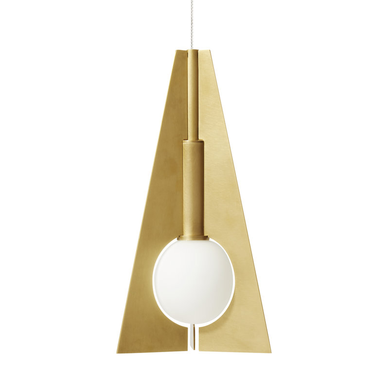 Orbel 3 - Light LED Pendant, Natural Brass