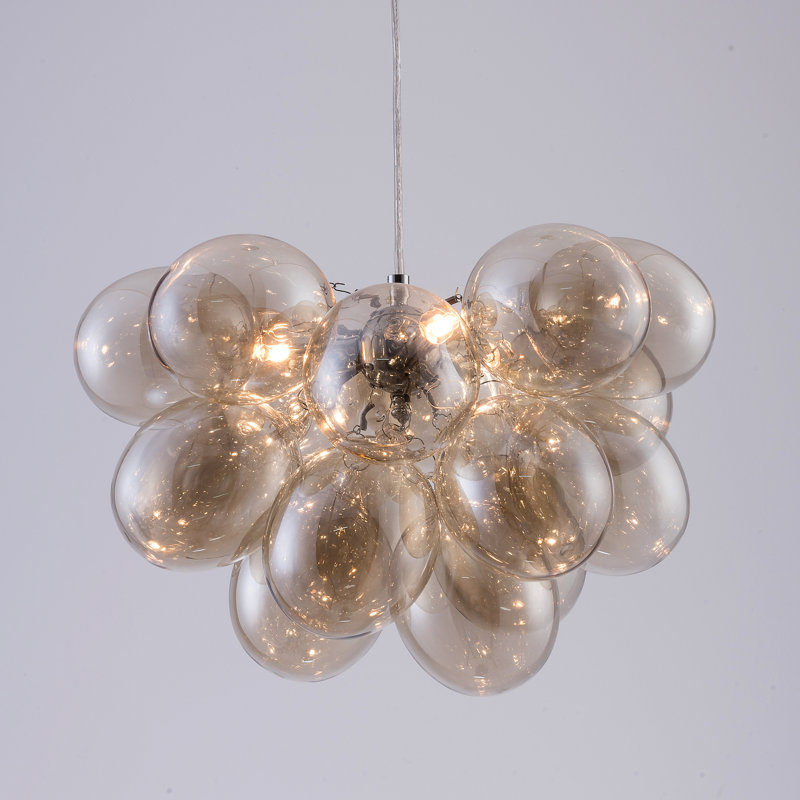 Abdurrahman 3 - Light Polished Chrome Cluster Pendant, Gold