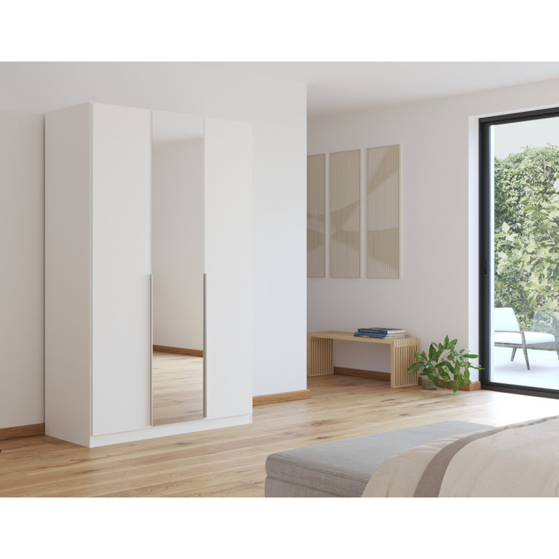 Alabama 2 Door Wardrobe, Classic, 210cm H x 136cm W x 54cm D, Alpine White
