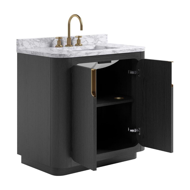 Corbin 36" Freestanding Single Bathroom Vanity with Carrara Marble Top