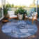 Machine Washable Indoor/Outdoor Xhevrie Blue Rug