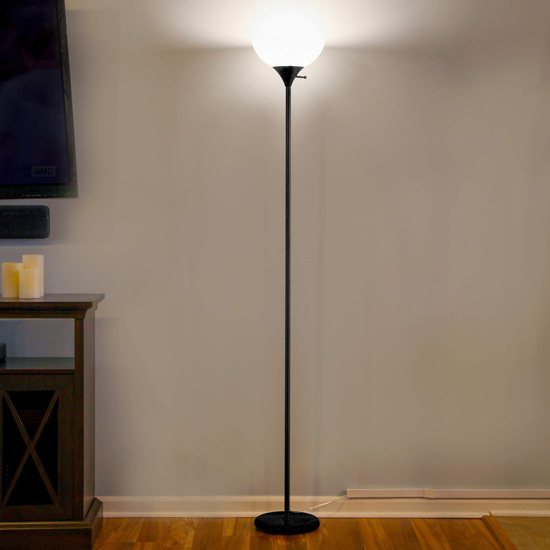 72'' LED Torchiere Floor Lamp, Black