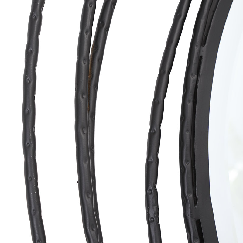 Moberly Metal Round Wall Mirror, Satin Black