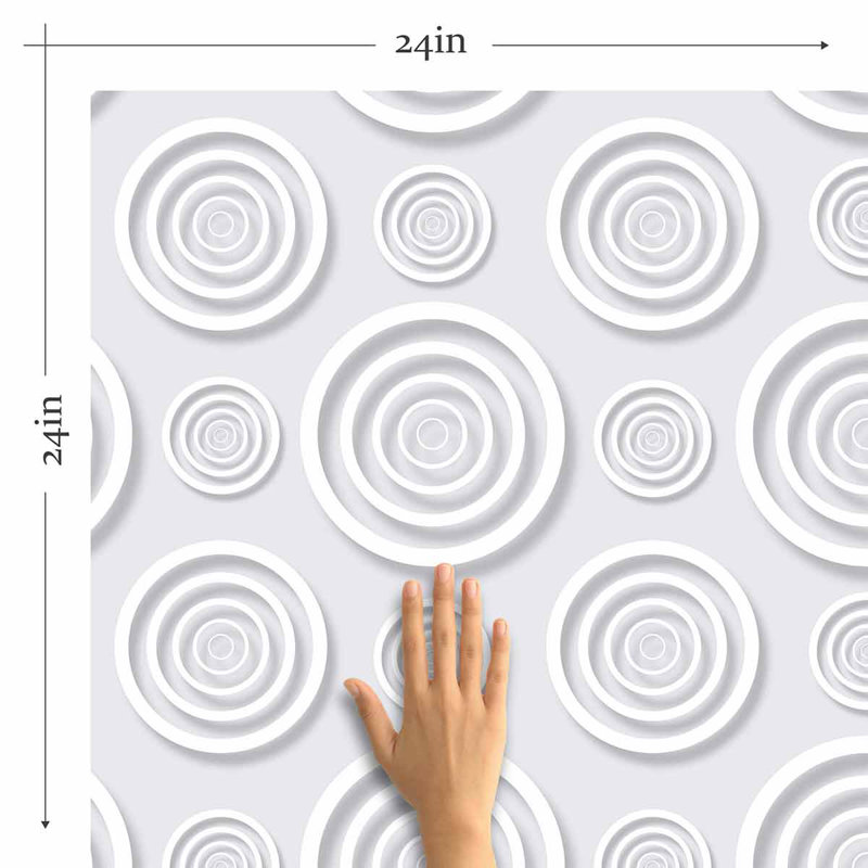 Panneau de papier peint adhésif circulaire, L 48 po x l 24 po