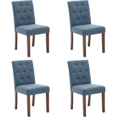 Ensemble de 4 chaises de salle à manger rembourrées avec pieds en bois Parsons pour salle à manger et restaurant