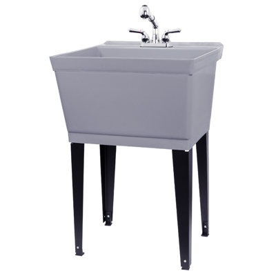 23.5 " L x 22.875 " W Freestanding Laundry Sink with Faucet
