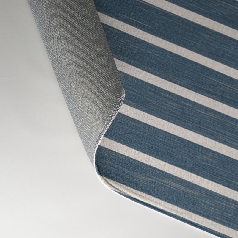 Tapis intérieur / extérieur bleu HorizontalStripes, Rectangle 5 pi x 7 pi