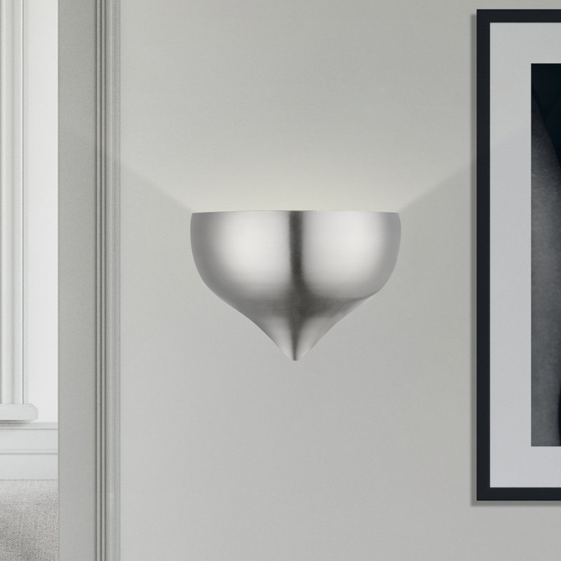 Applique murale noire brillante 1 lumière, Nickel brossé