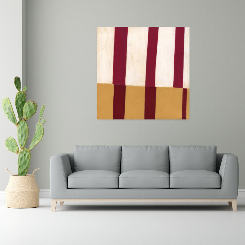 Broken Stripes 2, art contemporain abstrait, H 48 po x l 48 po
