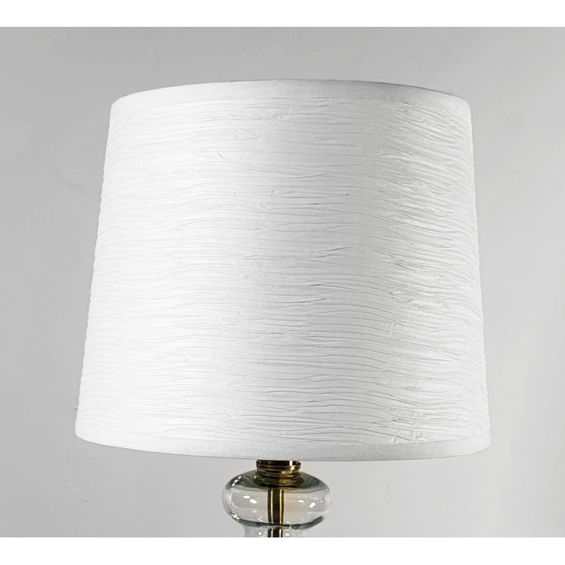 Brass Glass Urn Table Lamp- Crinkle Paper Shade