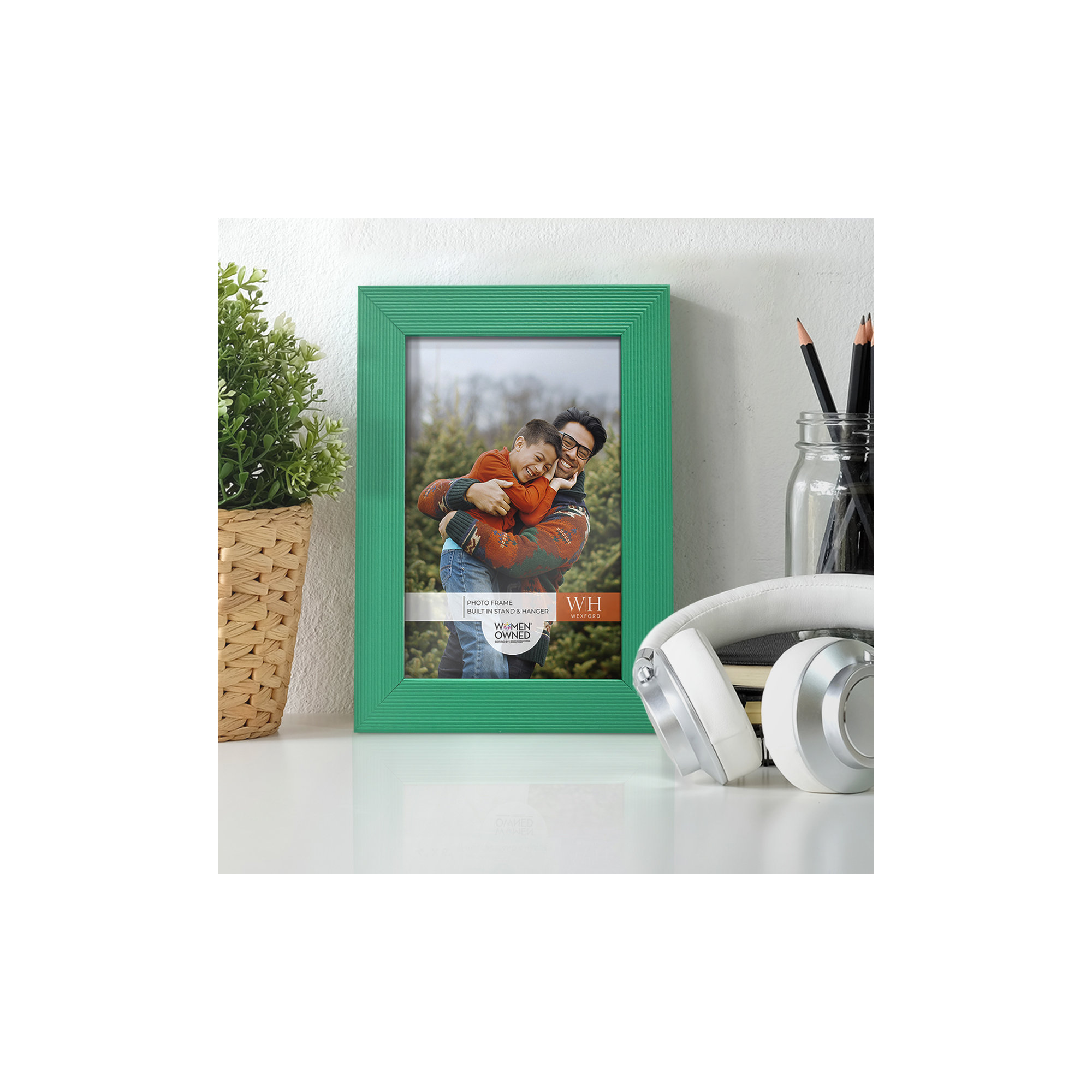 Apolline Wood Picture Frame, 3" x 5", Emerald Green
