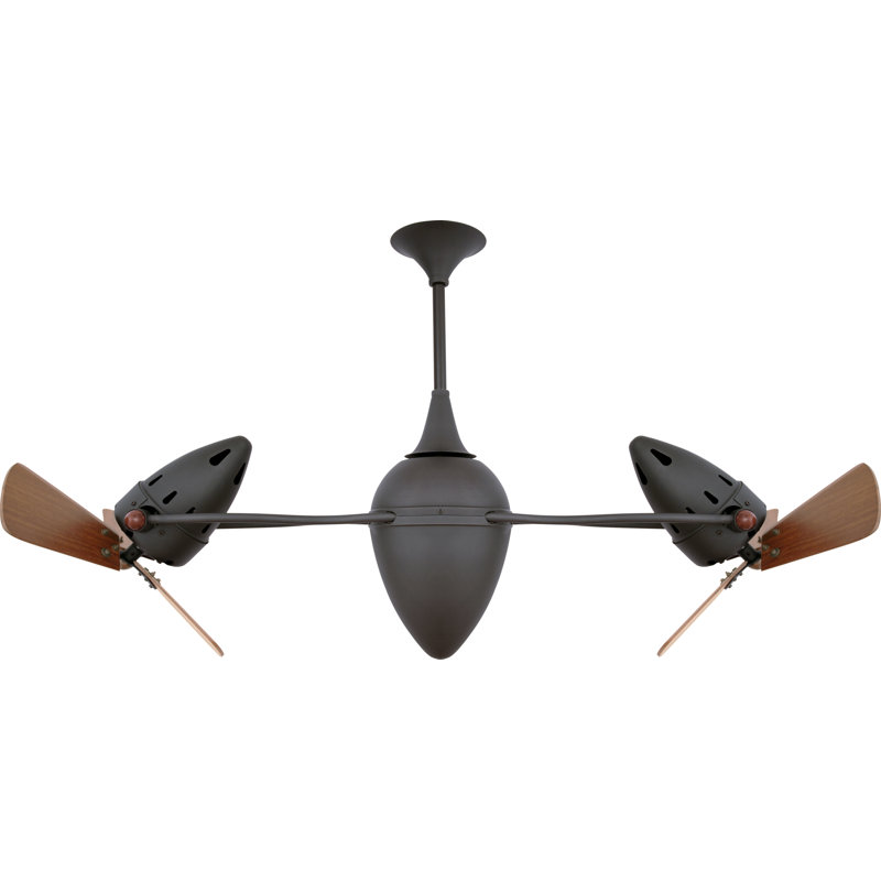 Ventilateur de plafond 6 pales 48 "avec commande murale Ar Ruthiane, Bronze