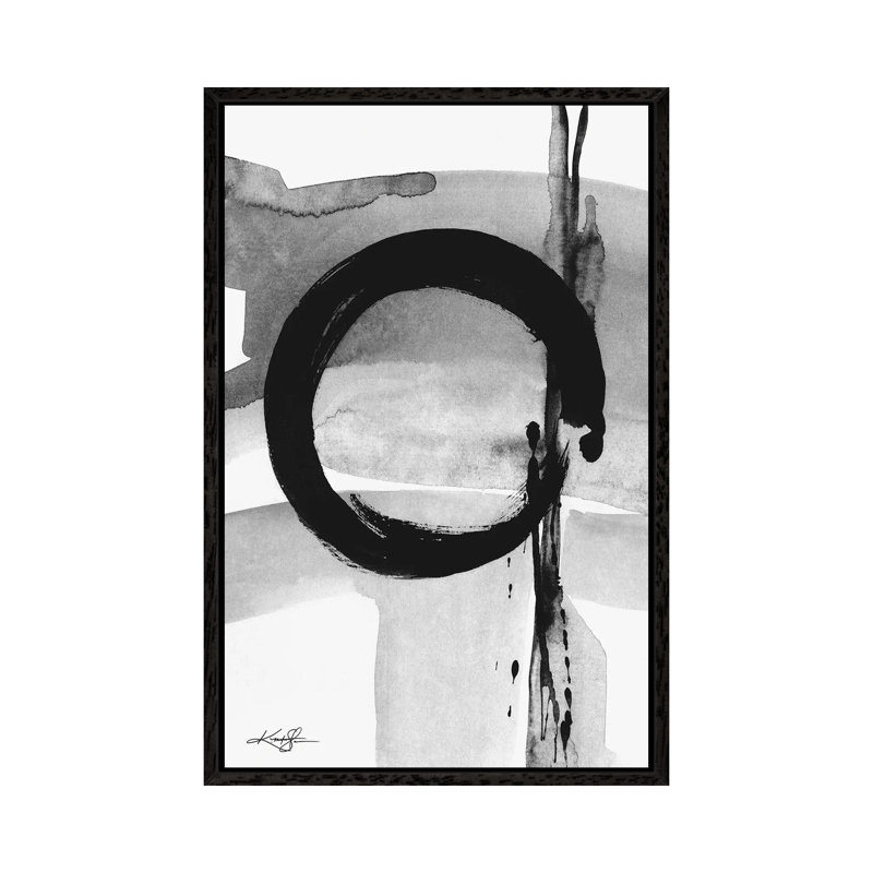 Enso Abstraction CIV-IV by Kathy Morton Stanion - Floater Frame Print on Canvas, 66.04 cm H x 45.72 cm W, Black Framed Canvas