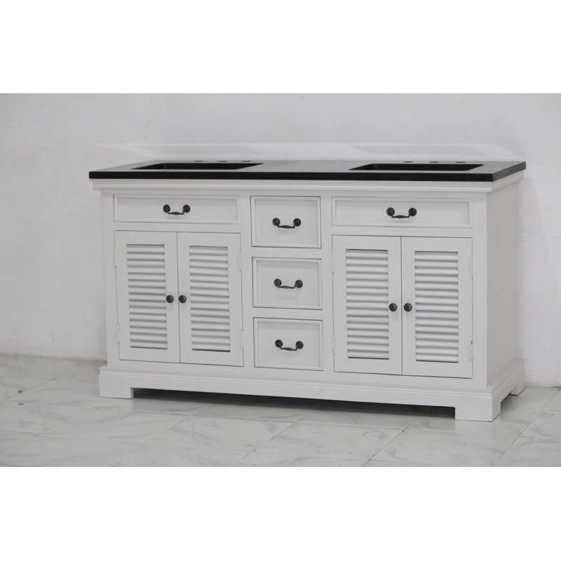Wauwatosa 60'' Double Bathroom Vanity with Granite Top