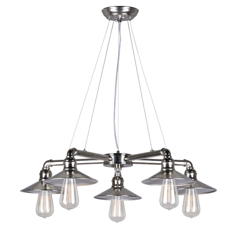 Lustre classique/traditionnel ombré 5 lumières Mcquiston, Chrome rétro
