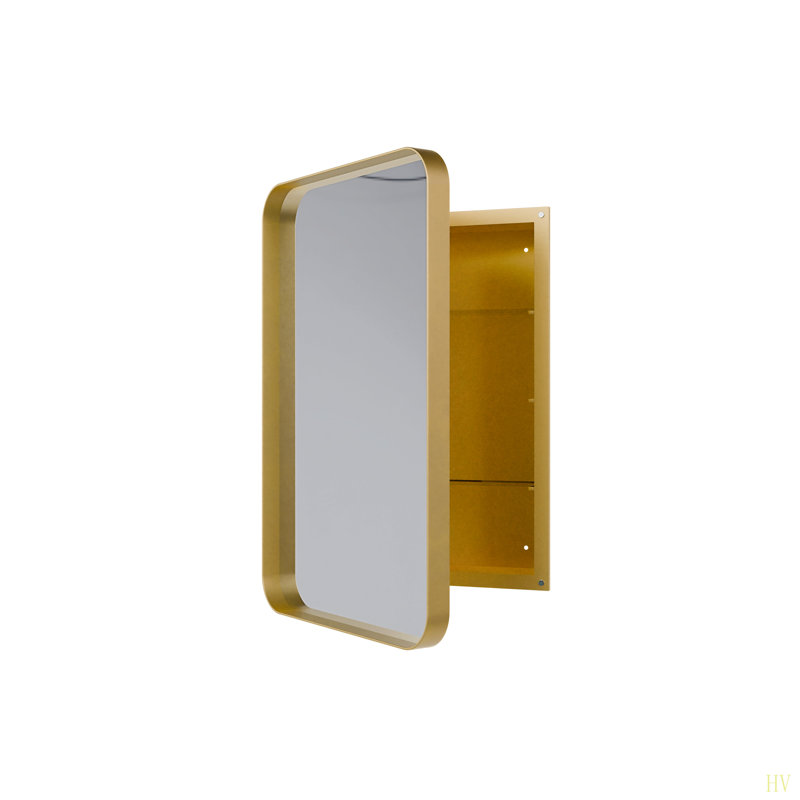 20X30 Inch Recessed Metal Framed Medicine Cabinet With Mirror And Adjustable Shelves Wall Mirror With Storage For Bathroom