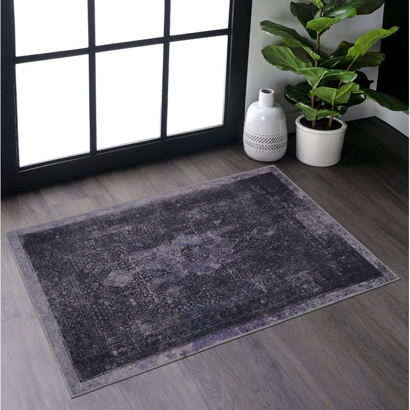 Tapis gris anthracite lavable 2 pi x 3 pi (anthracite, 2 pi x 3 pi)