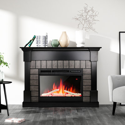 Freestanding Electric Fireplace with Remote