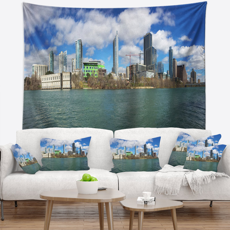 «Cityscape Photo Austin Skyline on Sunny Day», H 50 po x l 60 po
