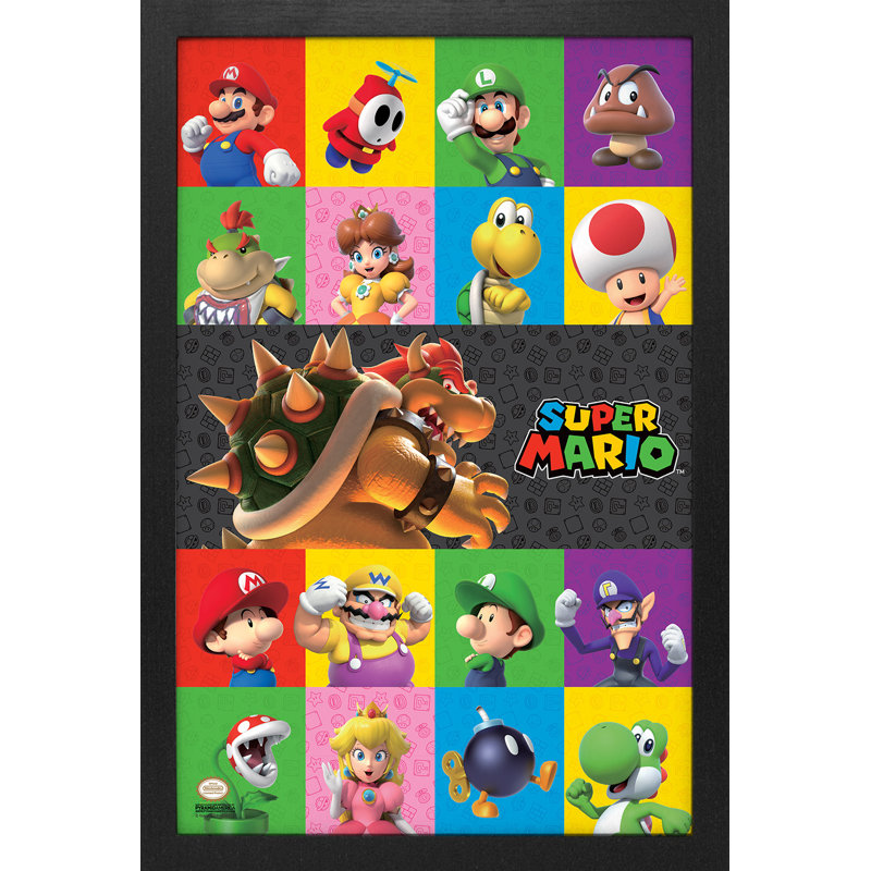 Super Mario - 3D Friends & Foes 11 x 17, reproduction encadrée