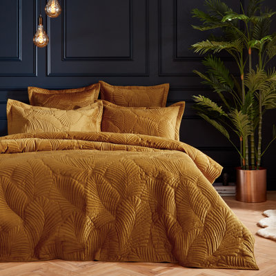 Velvet Floral Duvet Cover Set with Pillowcases