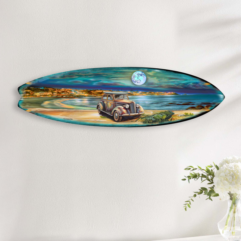 Handmade Nautical & Beach Wall Decor on Wood, 17" H x 60" W x 1" D