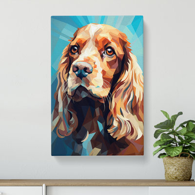 Cocker Spaniel Geometric - Wrapped Canvas