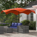 292cm Lighted Tilt Beach Parasol