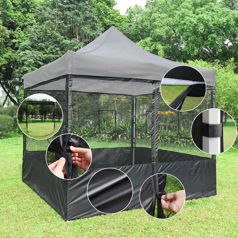 Black Mesh Sidewalls for 10x10 Pop-Up Canopy Tent