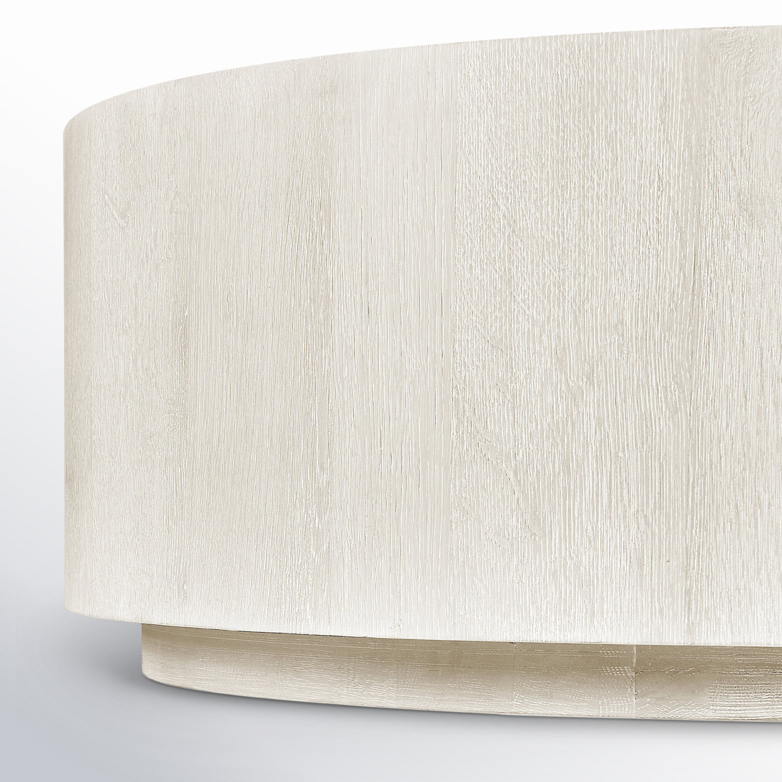 Taryn 42" Drum Coffee Table, White Wash