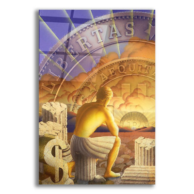 «Bitcoin Deco Five» par Steve Hunziker, art mural en verre acrylique