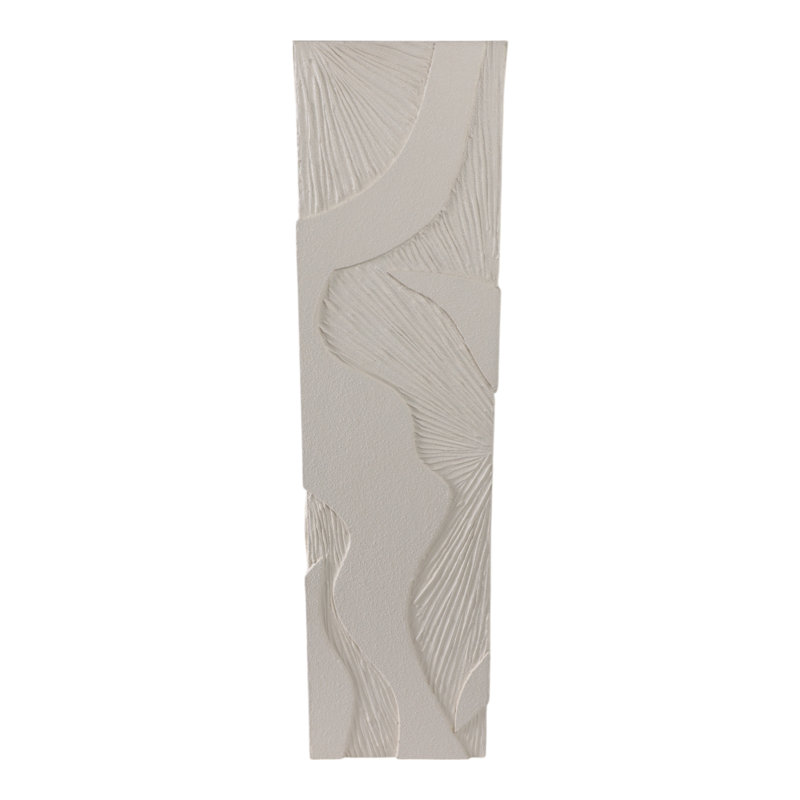 Wood Carved Plaster Pedestal Sculpture Accent - Figurine Style Statues And Decorative Objects For Home Decor And Living Room - Ivory