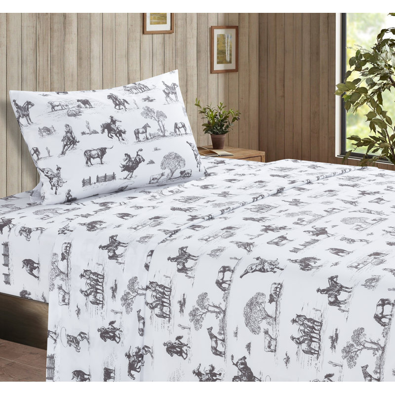 Ensemble de draps et de taies décoratives Ranch Living, Ensemble de draps pour lit simple avec 1 drap-hous