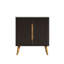 Meuble-lavabo autoportant de 30 po avec lavabo et rangement latéral, noir brossé, esthétique noyer rayé, bords arrondis, mécanisme de fermeture en douceur, tablettes réglables, fixation murale moderne et fonctionnelle
