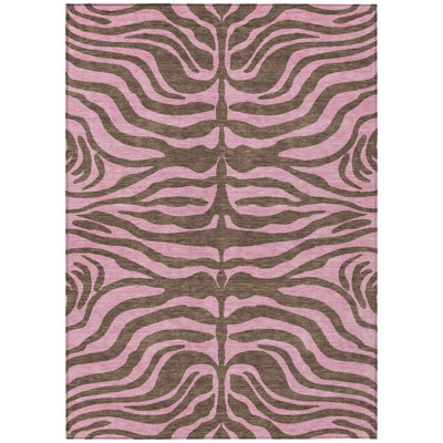 Fernelle Brown Washable Indoor-Outdoor Rug - 
