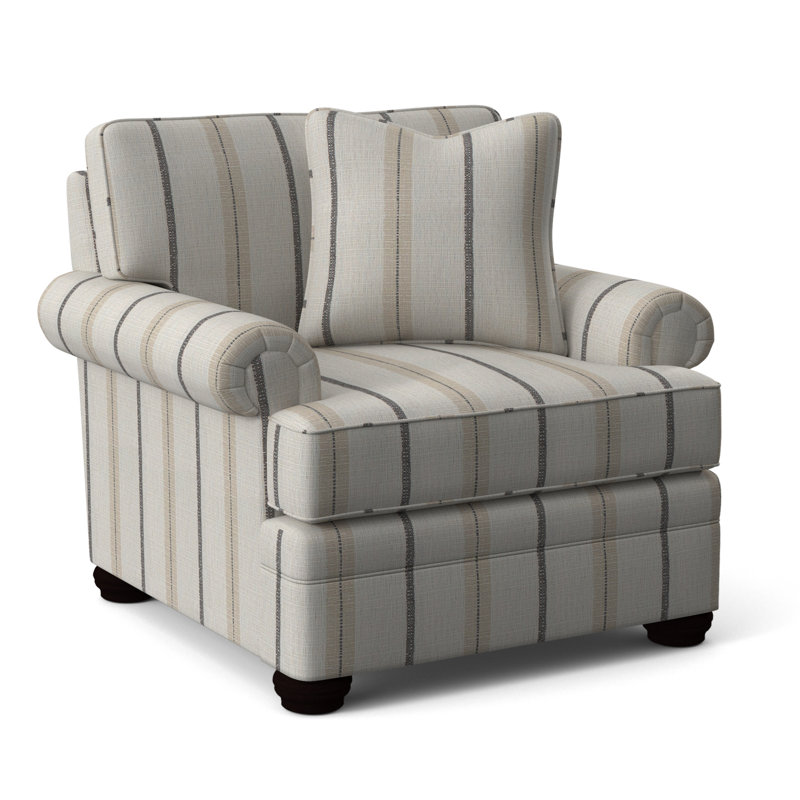 Kensington Armchair, Black Buffalo Check; 0120-81, Java Finish