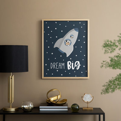 Cow in Space I Framed Print - Solid Wood