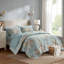 7 pièces, imprimé floral, bleu doux-130473341