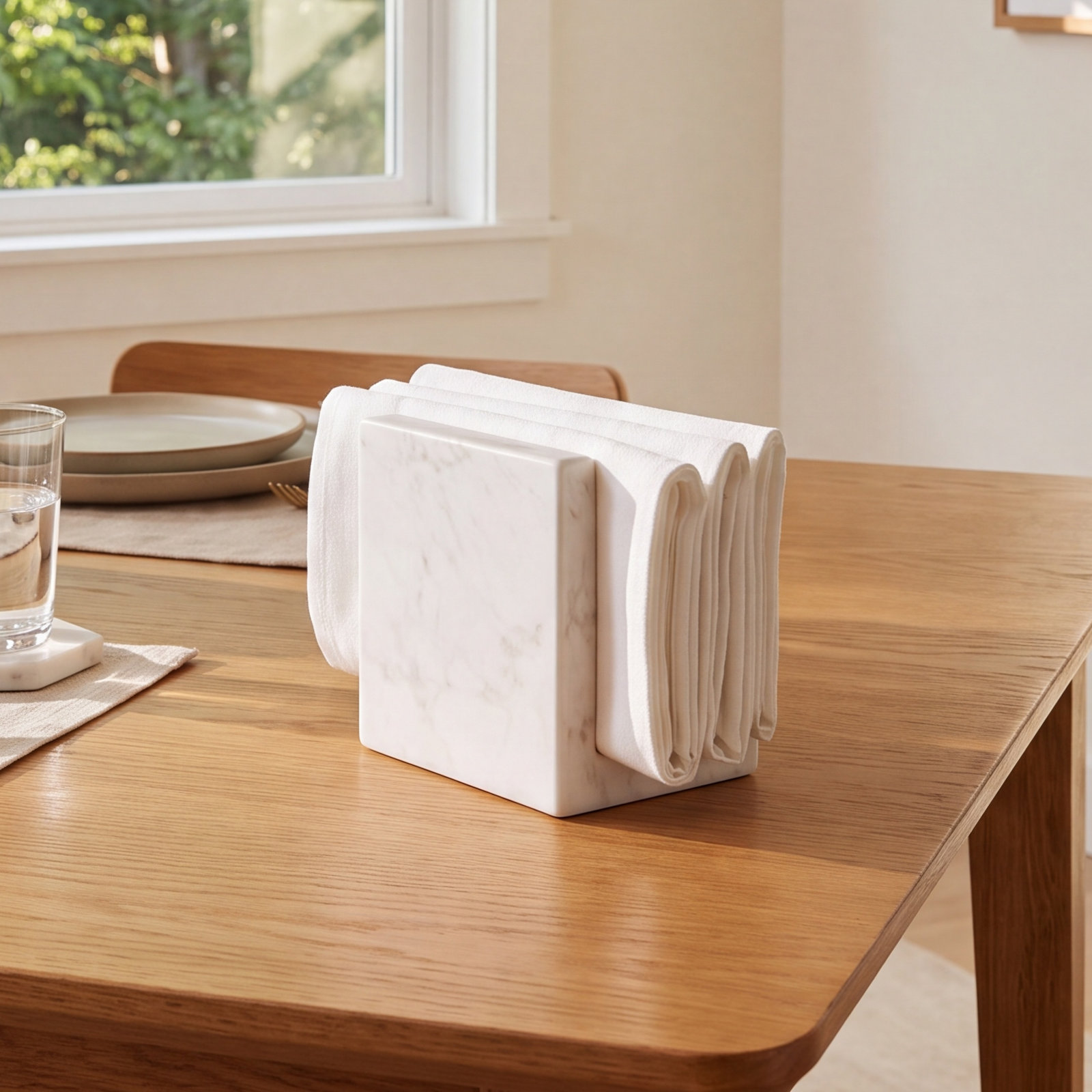 Marble No Mounting / Installation Required Napkin Holder