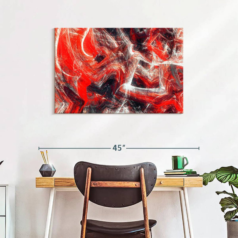Avery Red Revolt Dynamic Abstract, 24" H x 36" W