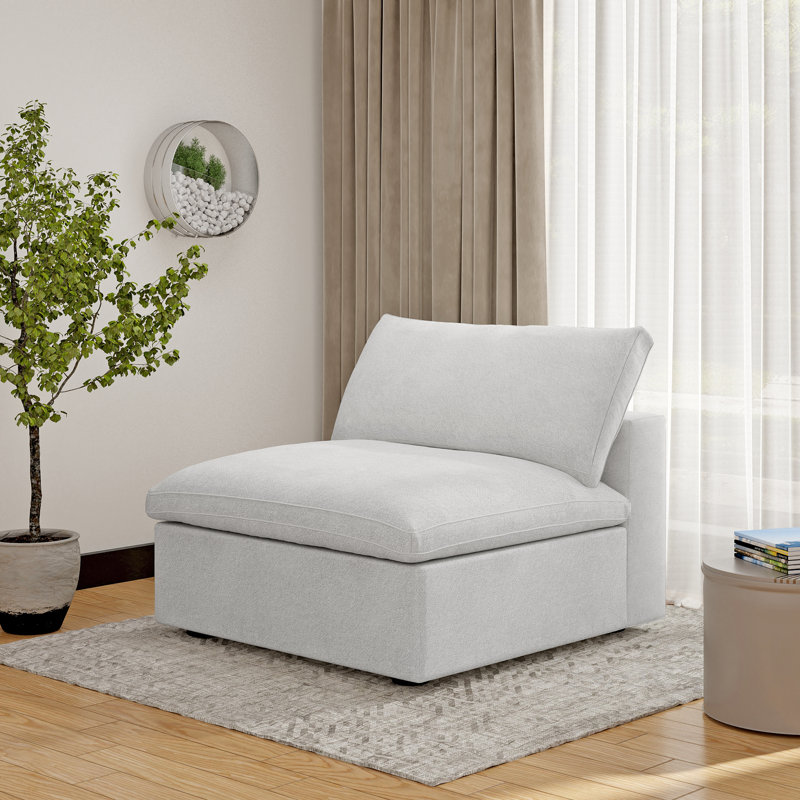 Linen Blend Slipcovered Chair, White