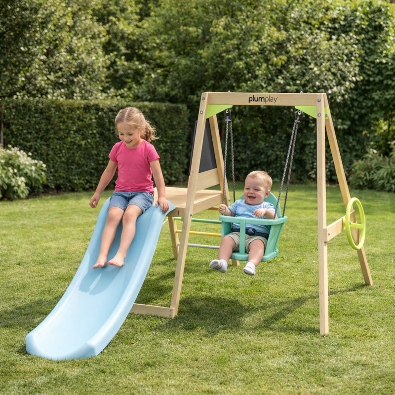 Centre de jeu en bois prune pour enfant