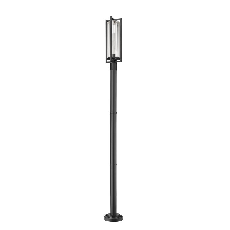 Aura 1 Light Outdoor Post Mounted Fixture in Black