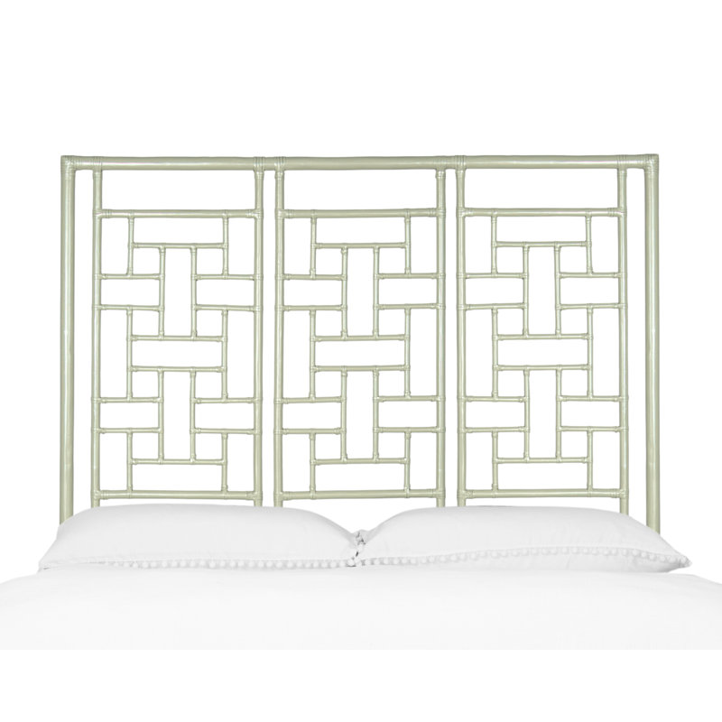 Ohana Wicker/Rattan Open-Frame Headboard, Queen, Celery Green