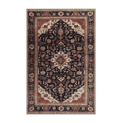 Machine Washable Persian Brown Area Rug