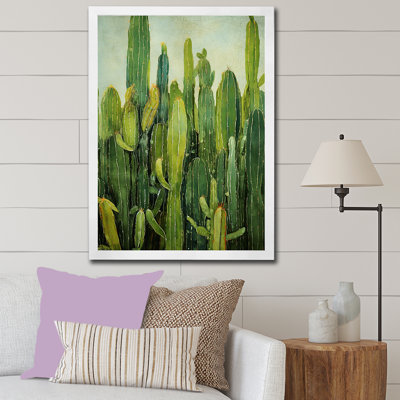 " Green Cactus Contour Collage "