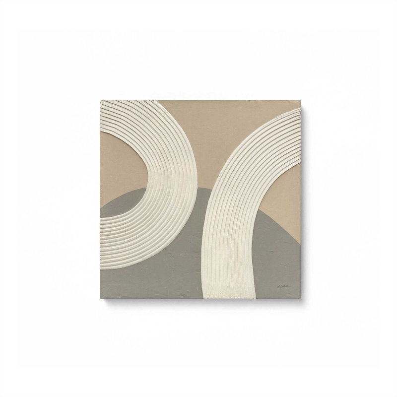 «Rhythm in Neutral Shades I», impression sur toile roulée, 16 po x 16 po, Toile tendue, H 24 po x l 24 po x P 1,25 po